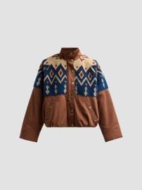 Veronica Beard Knoll Geometric Fleece & Cotton Canvas Zip-Up Jacket | Saks Fifth Avenue at Saks Fifth Avenue