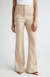 Veronica Beard Komi Flare Leg Linen Blend Pants at Nordstrom