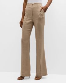 Veronica Beard Komi Pintuck Flare Pants at Neiman Marcus