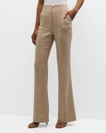 Veronica Beard Komi Pintuck Flare Pants Neiman Marcus at Neiman Marcus