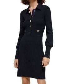 Veronica Beard Lauper Rib Knit Polo Dress Bloomingdales at Bloomingdales