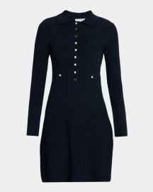 Veronica Beard Lauper Ribbed Mini Shirtdress at Neiman Marcus