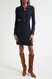 Veronica Beard Lauper Variegated Rib Long Sleeve Sweater Dress at Nordstrom