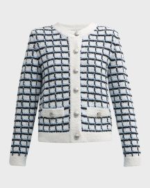 Veronica Beard Lavigne Check Organic Cotton Cardigan at Mytheresa