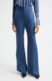 Veronica Beard Lebone Satin Wide Leg Pants in Blue Stone at Nordstrom Rack at Nordstrom Rack