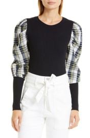 Veronica Beard Leila Mixed Media Pullover Sweater at Nordstrom