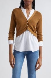 Veronica Beard Leonara Mix Media Top at Nordstrom