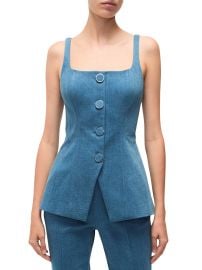 Veronica Beard Liana Tailored Stretch Cotton Top at Saks Fifth Avenue
