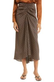 Veronica Beard Limani Ruched Midi Skirt at Nordstrom