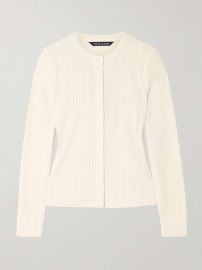 Veronica Beard Lira Pointelle Cardigan in Ecru at Net a Porter