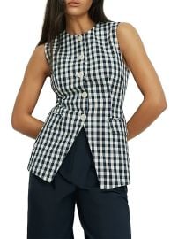 Veronica Beard Lois Gingham Longline Vest | Saks Fifth Avenue at Saks Fifth Avenue