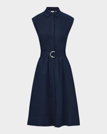 Veronica Beard Loreta Belted Linen Shirtdress at Neiman Marcus