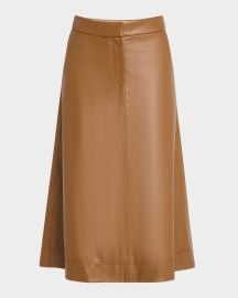 Veronica Beard Louise Faux Leather Midi Skirt at Neiman Marcus