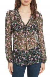 Veronica Beard Lowell Floral Silk Blouse at Nordstrom