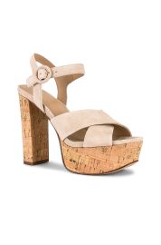 Veronica Beard Lucille Cork Suede Platform Sandals at Revolve