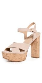 Veronica Beard Lucille Cork Suede Platform Sandals at Shopbop