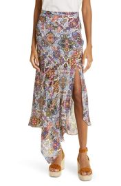 Veronica Beard Mac Mixed Paisley Asymmetric Skirt at Nordstrom