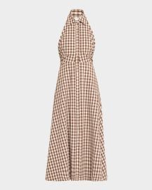 Veronica Beard Mackey Button-Front Gingham Midi Dress at Neiman Marcus