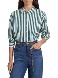 Veronica Beard Maia Cotton Poplin Crop Shirt at Saks Fifth Avenue