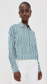 Veronica Beard Maia Cotton Poplin Crop Shirt at Shopbop