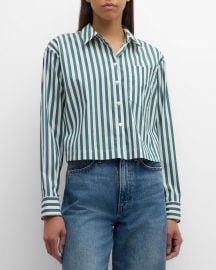 Veronica Beard Maia Stripe Long-Sleeve Shirt at Neiman Marcus