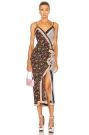 Veronica Beard Marga Bi Printed Silk Blend Midi Dress at Forward