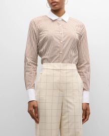 Veronica Beard Marisol Classic Stripe Shirt at Neiman Marcus