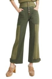 Veronica Beard Marley Two-Tone Ankle Tab High Waist Pants at Nordstrom