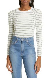 Veronica Beard Mason Stripe Cotton Baseball Top at Nordstrom