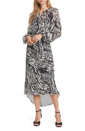 Veronica Beard Mavis Stripe  amp  Spot Print Long Sleeve Silk Dress   Nordstrom at Nordstrom