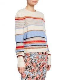 Veronica Beard Meredith Striped Wool-Blend Pullover Sweater at Neiman Marcus