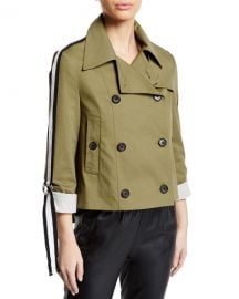 Veronica Beard Mert Cropped Jacket with Belted Sleeves at Neiman Marcus