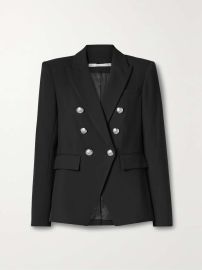 Veronica Beard Miller Dickey double breasted grain de poudre blazer at Net a Porter