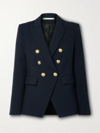 Veronica Beard Miller Dickey double breasted grain de poudre blazer at Net a Porter