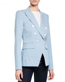 WornOnTV: Meghan’s blue double breasted blazer and metallic skirt on ...