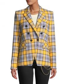 Veronica Beard Miller Plaid Double-Breasted Dickey Jacket at Neiman Marcus