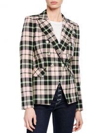 Veronica Beard Miller Plaid Double-Breasted Dickey Jacket at Neiman Marcus