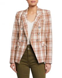 Veronica Beard Miller Plaid Double-Breasted Dickey Jacket at Neiman Marcus