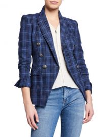 Veronica Beard Miller Plaid Wool-Blend Dickey Jacket at Neiman Marcus