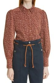 Veronica Beard Moore Puff Sleeve Button-Up Shirt at Nordstrom