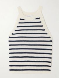 Veronica Beard Myrick Stripe Cashmere Sweater Tank at Net a Porter