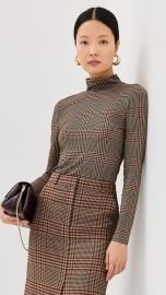 Veronica Beard Nate Plaid Turtleneck Top at Shopbop