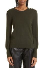 Veronica Beard Nelia Shoulder Button Cashmere Sweater at Nordstrom