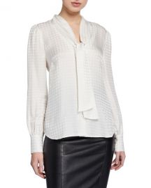 Veronica Beard Nicky Tie-Neck Silk Top at Neiman Marcus