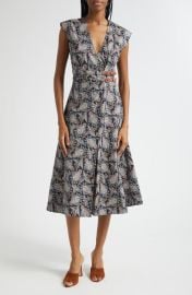 Veronica Beard Nilsen Paisley Floral Stretch Cotton Midi Dress at Nordstrom