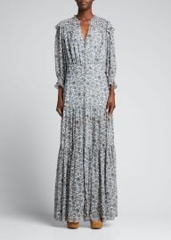 Veronica Beard Nitza Button-Front Maxi Dress - at Bergdorf Goodman