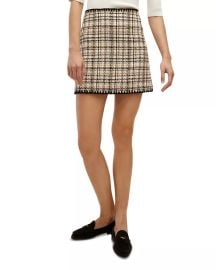 Veronica Beard Ohemia Crochet Trim Tweed Mini Skirt at Bloomingdales