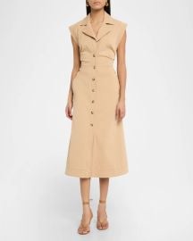 Veronica Beard Orla Button Front Midi Shirtdress at Neiman Marcus