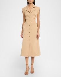 Veronica Beard Orla Button Front Midi Shirtdress at Neiman Marcus