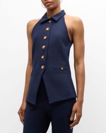 Veronica Beard Orlinda Button-Front Vest at Neiman Marcus